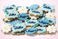 ✨ Biscotti decorati – Comunione azzurro con fiori ✨
