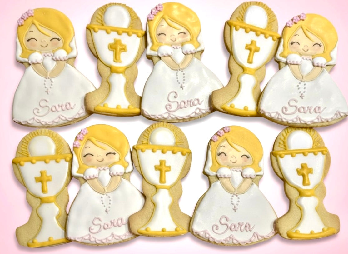 🤍 Box biscotti decorati – Prima Comunione bimba 🤍